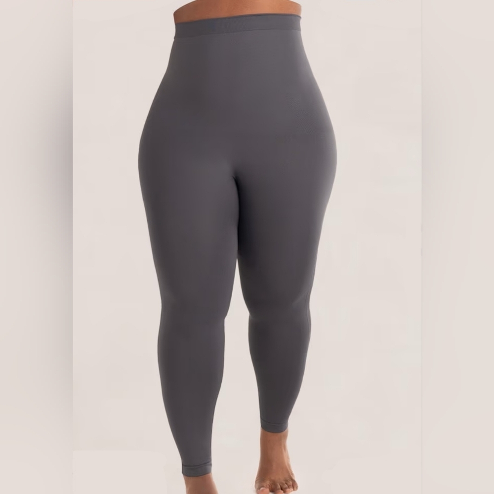 SHAPERMINT ESSENTIALS HIGH WAISTED SHAPING LEGGINGS GRAY PLUS 2XL - Picture 12 of 12